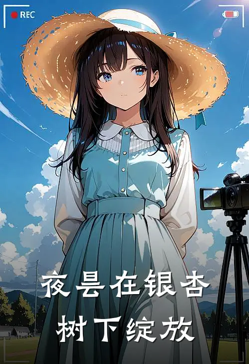 夜昙在银杏树下绽放